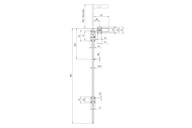 PSG 64.065 Rygiel do bramy lub furtki - 800 mm, ocynkowany