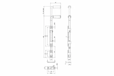 PSG 64.078 Gate or wicket gate bolt - 420 mm, galvanized