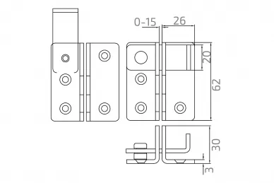 PSG 64.094P Riegel für Pforte und Tor – Drehgriff mit Riegel, rechts