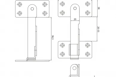 PSG 64.095 Catenaccio regolabile per cancello in acciaio inossidabile