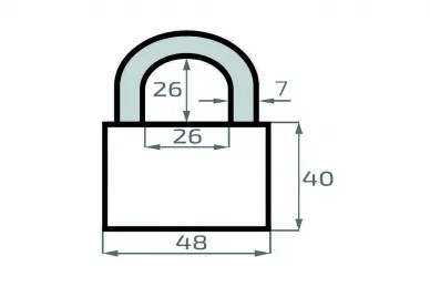 PSG 64.405 Kłódka zel. QLOCK 50 mm zlota