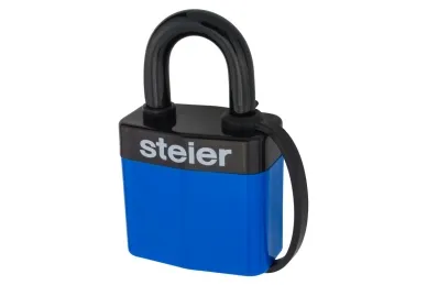 PSG 64.424 STEIER 40 steel padlock, PVC coated
