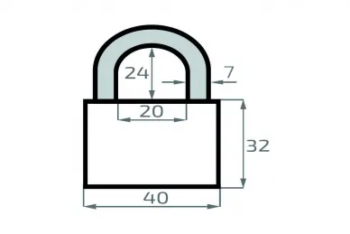 PSG 64.434 QLOCK KSD-40 satin nickel steel padlock