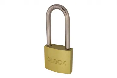 PSG 64.437 Kłódka QLOCK 40 mm żeliwna, długi pałąk, złota