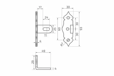 PSG 64.801 Wide decorative mounting bracket
