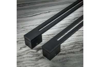 PSG 64.P7DP90500.SUM Pochwyt dwustronny prostokątny 90°, stalowy, czarny, 40x478mm (uniwersalny, malowany)