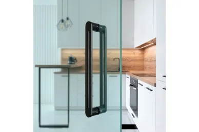 PSG 64.P9DP90500.SUM Double-sided rectangular handrail 90°, steel, black, 40x500mm (universal, painted)