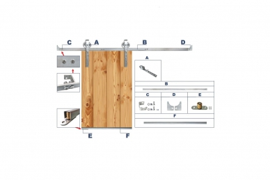 PSG 76.020 System drzwi przesuwnych typu barn door - ocynk, s, 1,85 m (1)