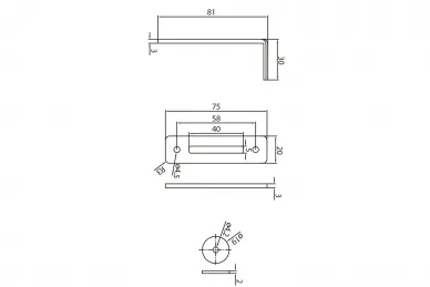 PSG 76.056 Zamknięcie do systemu drzwi przesuwnych typu barn door – 55 mm