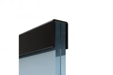 PSG A04.9010.012.50 Rectangular aluminum handrail 17.6 x 25 mm, black RAL9005 – for glass 12 – 13.52 mm thick, 5 m – kozza