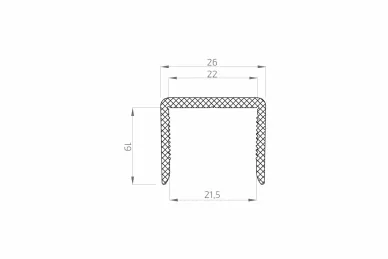PSG A04.9200.020.50 Uszczelka do pochwytu aluminiowego - na szkło 20 - 21.52 mm, rolka 50 m - kozza