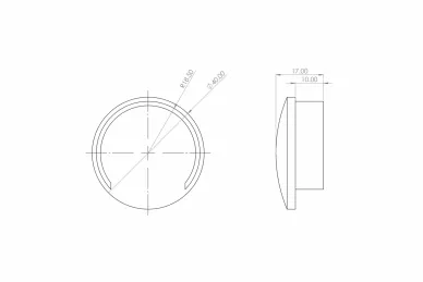 PSG A04.9510.020.02 Zaślepka płaska wklejana do pochwytu aluminiowego okrągłego – fi 40 mm, 2 sztuki, kozza