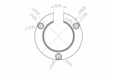 PSG A04.9510.030.01 Axial fixing for round aluminum handrail dia. 40 mm – kozza