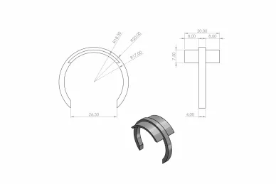 PSG A04.9510.080.00 Łącznik balustrady do pochwytu aluminiowego okrągłego – fi 40 mm, 180°, kozza