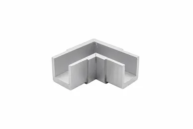 PSG A04.K90POZ1031.AXA Aluminum corner elbow, horizontal, for glass-mounted handrail PS1031 - 90 degrees, glass 16 - 17.52 mm, matte anodized