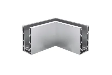 PSG A04.KE100.100.20 U-profile corner for frameless glass balustrades KE100, 90°, inner, top-mounted (aluminum, flat system, matte anodized)