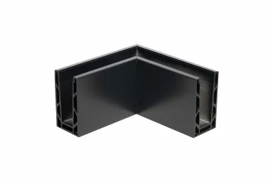 PSG A04.KE100.100.50.7021 U-profile corner for frameless glass balustrades KE100, dark gray, 90°, inner, top-mounted (aluminum, flat system, painted)