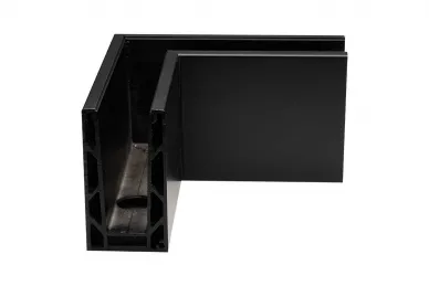 PSG A04.KE100.100.50 U-profile corner for frameless glass balustrades KE100, black, 90°, inner, top-mounted (aluminum, flat system, painted)