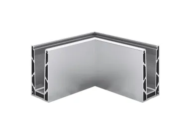 PSG A04.KE100.110.20 U-profile corner for frameless glass balustrades KE100, 90°, outer, top-mounted (aluminum, flat system, matte anodized)