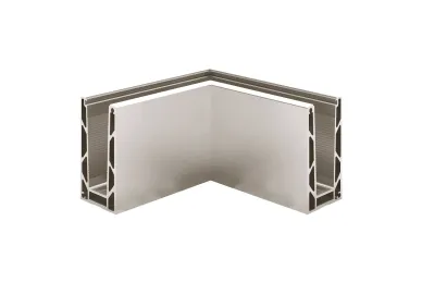 PSG A04.KE100.110.40 Profil u narożny do balustrad całoszklanych KE100, 90°, zewn., moc. od góry (aluminium, syst.płaski, satyna)