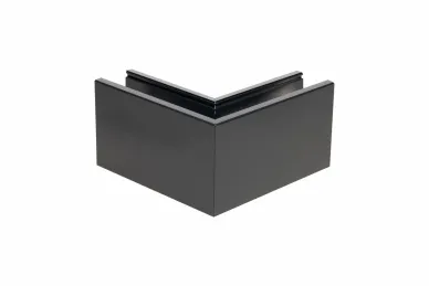 PSG A04.KE100.110.50.7021 Profil u narożny do balustrad całoszklanych KE100, ciemnoszary, 90°, zewn., moc. od góry (aluminium, syst.płaski, malowany)
