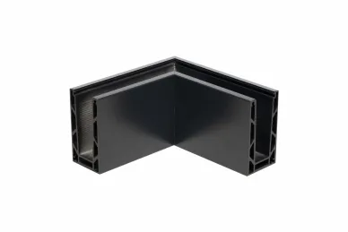 PSG A04.KE100.110.50.7021 U-profile corner for frameless glass balustrades KE100, dark gray, 90°, outer, top-mounted (aluminum, flat system, painted)