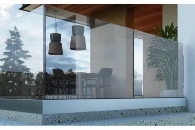 PSG A04.KE100.500.20 U-profile for frameless glass balustrades KE100, glass 12-21.5 mm, 5M, top-mounted (aluminum, flat system, matte anodized)