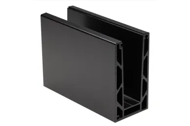 PSG A04.KE100.500.50 U-profile for frameless glass balustrades KE100, black, glass 12-21.5 mm, 5M, top-mounted (aluminum, flat system, painted)