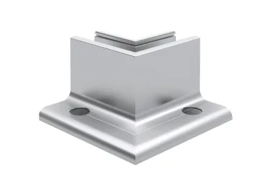 PSG A04.KE105.100.20 L-profile corner for frameless glass balustrades KE105, 90°, inner, longitudinal top-mounted (aluminum, flat system, matte anodized)