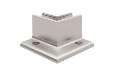 PSG A04.KE105.100.40 L-profile corner for frameless glass balustrades KE105, 90°, inner, longitudinal top-mounted (aluminum, flat system, satin)