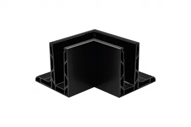 PSG A04.KE105.100.50 L-profile corner for frameless glass balustrades KE105, 90°, inner, longitudinal top-mounted (aluminum, flat system, black)
