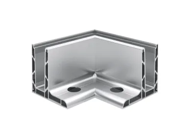 PSG A04.KE105.110.20 L-profile corner for frameless glass balustrades KE105, 90°, outer, longitudinal top-mounted (aluminum, flat system, matte anodized)