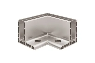 PSG A04.KE105.110.40 L-profile corner for frameless glass balustrades KE105, 90°, outer, longitudinal top-mounted (aluminum, flat system, satin)