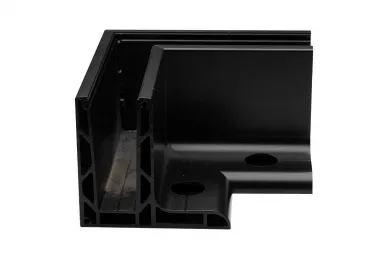 PSG A04.KE105.110.50 L-profile corner for frameless glass balustrades KE105, 90°, outer, longitudinal top-mounted (aluminum, flat system, black)