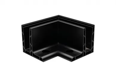 PSG A04.KE105.110.50 L-profile corner for frameless glass balustrades KE105, 90°, outer, longitudinal top-mounted (aluminum, flat system, black)