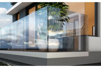 PSG A04.KE105.500.10 L-profile for frameless glass balustrades KE105, glass 12-21.5 mm, 5M, longitudinal top-mounted (aluminum, flat system, raw)