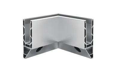 PSG A04.KE120.100.20 U-profile corner for frameless glass balustrades KE120, 90°, inner, side-mounted (aluminum, flat system, matte anodized)