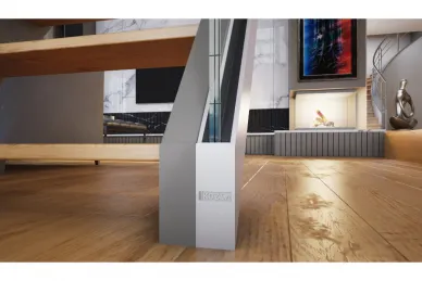 PSG A04.KE120.500.20 U-profile for frameless glass balustrades KE120, glass 12-21.5 mm, 5M, side-mounted (aluminum, flat system, matte anodized)