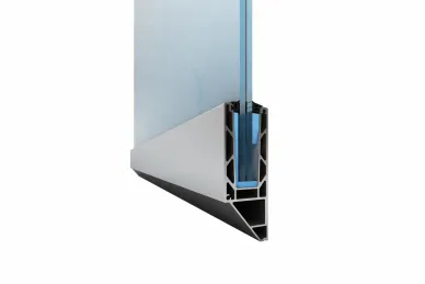 PSG A04.KE120.500.20 U-profile for frameless glass balustrades KE120, glass 12-21.5 mm, 5M, side-mounted (aluminum, flat system, matte anodized)