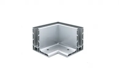 PSG A04.KF1050.110.20 L-profile corner for frameless glass balustrades KF1050, 90°, inner, longitudinal top-mounted (aluminum, flat system, matte anodized)