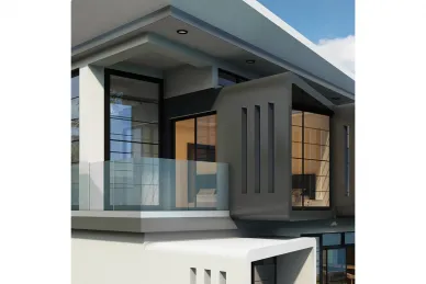 PSG A04.KF1050.500.20 L-profile for frameless glass balustrades KF1050, glass 12-21.5 mm, 5M, longitudinal top-mounted (aluminum, flat system, matte anodized)