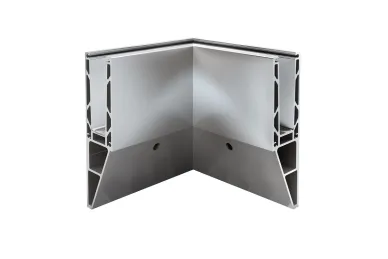 PSG A04.KF1200.100.20 U-profile corner for frameless glass balustrades KF1200, 90°, inner, side-mounted (aluminum, flat system, matte anodized)