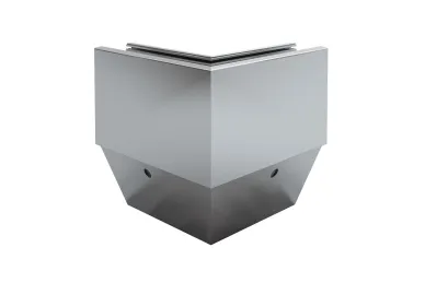 PSG A04.KF1200.110.20 U-profile corner for frameless glass balustrades KF1200, 90°, OUTER, side-mounted (aluminum, flat system, matte anodized)