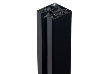 PSG A04.KR7000.110.50 ALUMINUM SIDE POST FOR BALUSTRADES, END, 45x45x1100 MM, GLASS 8.72 MM, FLOOR-MOUNTED, BLACK (ALUMINUM, FLAT SYSTEM, PAINTED)