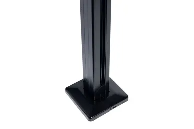 PSG A04.KR7000.110.50 ALUMINUM SIDE POST FOR BALUSTRADES, END, 45x45x1100 MM, GLASS 8.72 MM, FLOOR-MOUNTED, BLACK (ALUMINUM, FLAT SYSTEM, PAINTED)