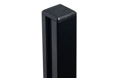 PSG A04.KR7000.110.50 SŁUPEK ALUMINIOWY BOCZNY DO BALUSTRAD KRAŃCOWY, 45x45x1100 MM, SZKŁO 8,72 MM, MOC. W PODŁOGĘ, CZARNY (ALUMINIUM, SYST.PŁASKI, MALOWANY)