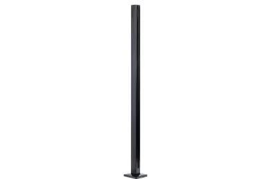 PSG A04.KR7000.110.50 SŁUPEK ALUMINIOWY BOCZNY DO BALUSTRAD KRAŃCOWY, 45x45x1100 MM, SZKŁO 8,72 MM, MOC. W PODŁOGĘ, CZARNY (ALUMINIUM, SYST.PŁASKI, MALOWANY)