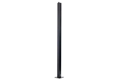 PSG A04.KR7100.110.50 ALUMINUM MIDDLE POST FOR BALUSTRADES, 45x45x1100 MM, GLASS 8.72 MM, FLOOR-MOUNTED, BLACK (ALUMINUM, FLAT SYSTEM, PAINTED)
