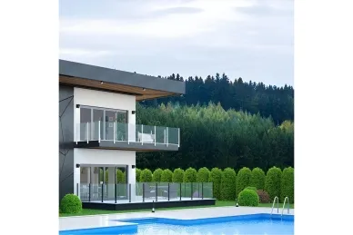 PSG A04.KR7100.110.50 SŁUPEK ALUMINIOWY ŚRODKOWY DO BALUSTRAD, 45x45x1100 MM, SZKŁO 8,72 MM, MOC. W PODŁOGĘ, CZARNY (ALUMINIUM, SYST.PŁASKI, MALOWANY)