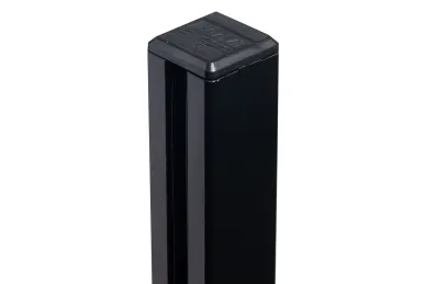 PSG A04.KR7100.110.50 SŁUPEK ALUMINIOWY ŚRODKOWY DO BALUSTRAD, 45x45x1100 MM, SZKŁO 8,72 MM, MOC. W PODŁOGĘ, CZARNY (ALUMINIUM, SYST.PŁASKI, MALOWANY)